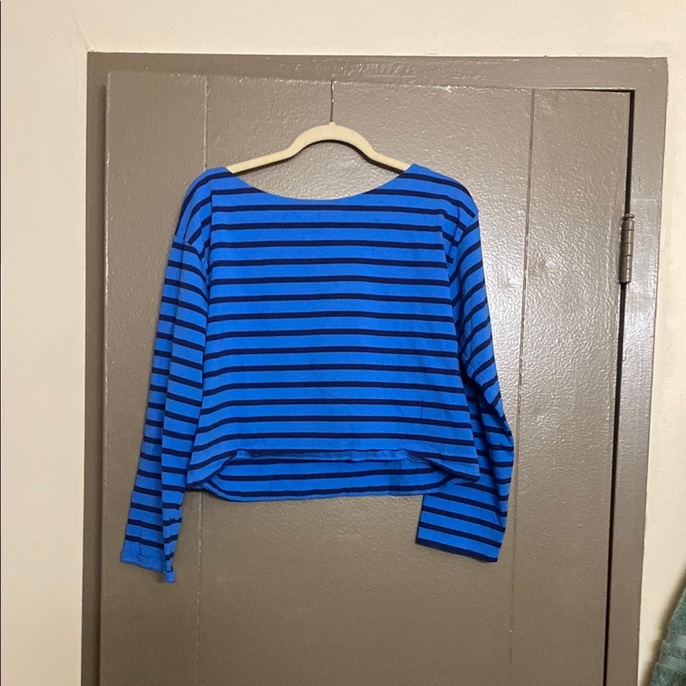 2 Toned Blue Striped Top